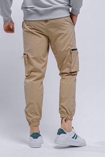 Oksit Baltassare Slim Fit Fermuar Detaylı Paraşüt Kargo Cepli Erkek Eşofman Alt