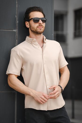 Oksit Trc 2808 Autoban Fabric Slim Lycra Short Sleeve Men's Shirt