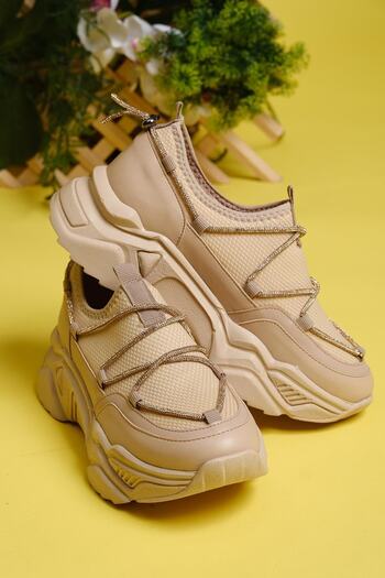 Oksit Uliana Lace Detailed Thick Sole Air Women's Sneaker