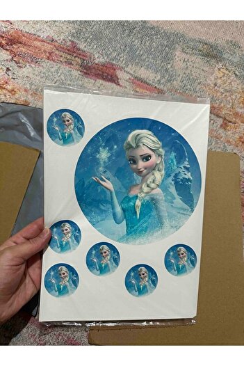 Yenilebilir Kağıt Wafer paper For Elsa Resimli Özel Yuvarlak Ve Kare Şekerli Kağıt Yenilebilir Kağıt Üzerine Resimli Pasta Baskısı