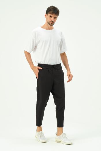 C&City Men's Straight Leg Sweatpants with Back Pocket 783 Black