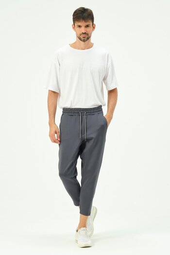 C&City Men's Zippered Legs and Back Pocket Sweatpants 854 Smoked