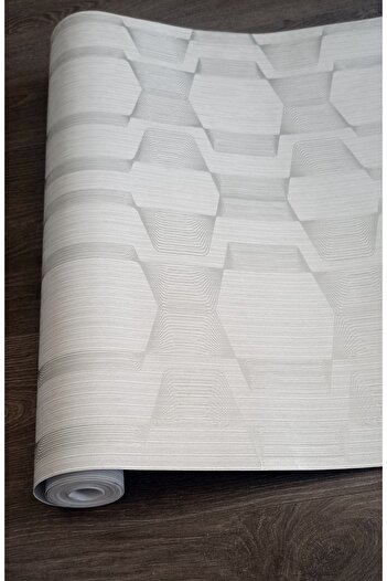 Oskar Üç boyutlu geometrik desenli duvar kağıdı 53 cm genişliğinde 10 metre uzunluğunda