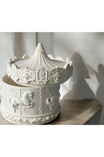 evdeki atölyem Decorative Carousel Model Box with Lid