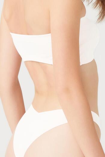 Cottonhill Cream Color Strapless Crop Top Bustier