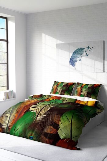 PerlaSera Green Forest 3D Special Design - Σετ Παπλωματοθήκη Διπλό, Πυκνό Βαμβακερό Σατέν