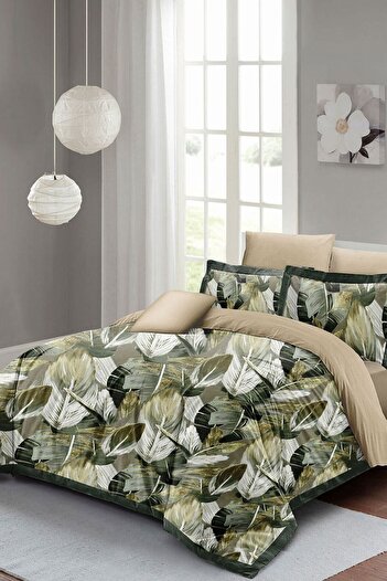 PerlaSera 3D Custom Design - Double Duvet Cover Set, Tightly Woven Cotton Satin, Leaf Dream