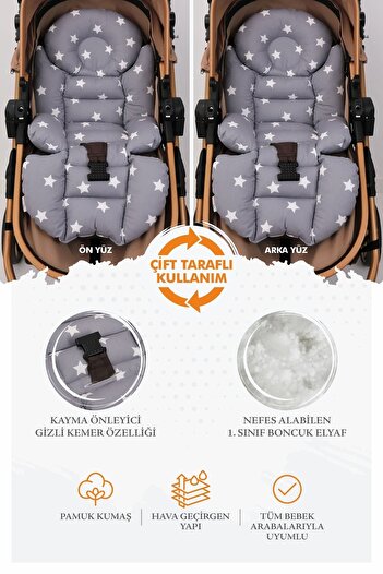 Umaybebek Orthopedic Baby Stroller Cushion with Waist Support, Cotton Fabric - Original Product