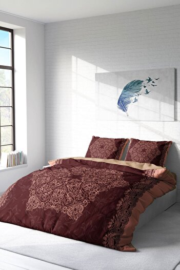 PerlaSera 3D Custom Design - Double Cotton Satin Duvet Cover Set, Browny