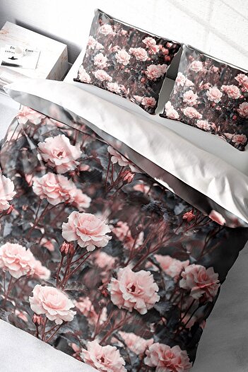 PerlaSera 3D Спеціально розроблений Roses Garden - Двоспальний комплект постільної білизни з бавовняного сатину