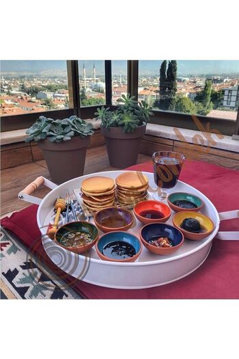 Avanos Earth Bowl Jam Bowl, Sauce Bowl, Snack Bowl, Turkish Delight Bowl 12 Pieces 8 cm