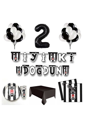 Mini Parti Mini Party Store - Black and White Birthday Set
