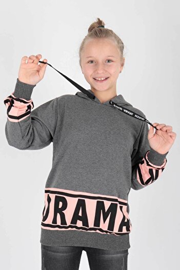 AHENGİM Kids Girl's Drama Printed Sweatshirt 13433