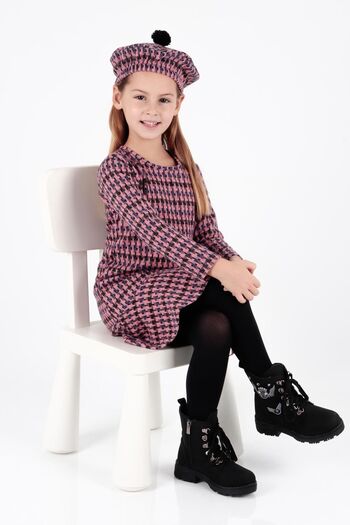 AHENGİM Girl's Trend Dress - Hat and Flounce Ak2200