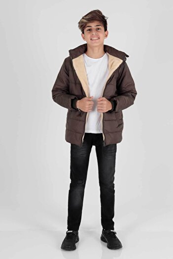 AHENGİM Boy's Welsoft Trend Coat - Kids Ak2237