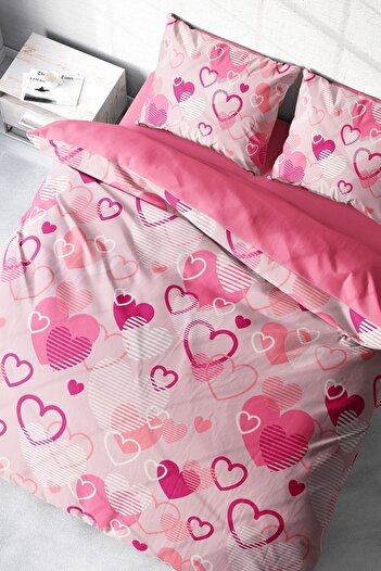 PerlaSera 3D Custom Design for Valentine's Day - Double Duvet Cover Set, Tight Woven Cotton Satin X