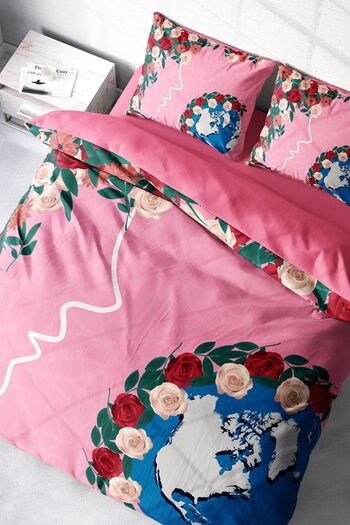 PerlaSera 3D Custom Design - Double Duvet Cover Set, Tightly Woven Cotton Satin, for Women's Day