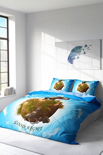 PerlaSera Design personalizat 3D - Set husă de pilota din satin de bumbac dublu, țesut dens