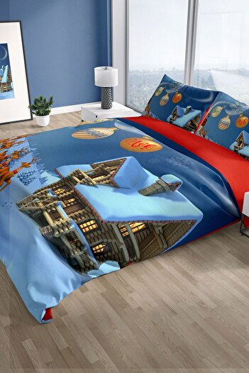 Cattleya NY Wish Set de lenjerie de pat dublu din satin de bumbac 3D