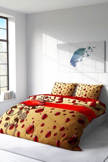 PerlaSera 3D Custom Design - Double Duvet Cover Set, Tightly Woven Cotton Satin, for Valentine's Day