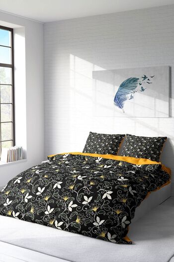 PerlaSera Serenity Natural Double Duvet Cover Set - Tightly Woven Cotton Satin, 3D Custom Design