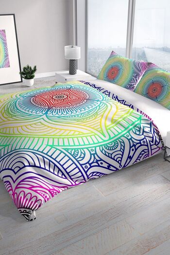 PerlaSera Σετ Παπλωματοθήκη Rainbow 3d Cotton Satin Διπλό