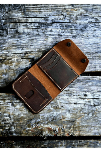 Safir Leather Big İtaly Taba шкіряний гаманець для карток