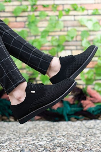 Riccon Men's Black Knitted Casual Shoes0012682