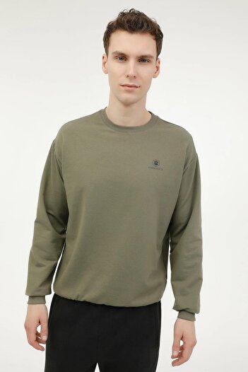 lumberjack Men's Sweatshirt - Sn75 Bsc C Neck Sw 3pr Khaki Sweatshirt