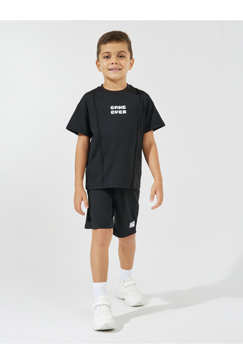 Styli Slogan Print Oversized T-Shirt & Shorts Set