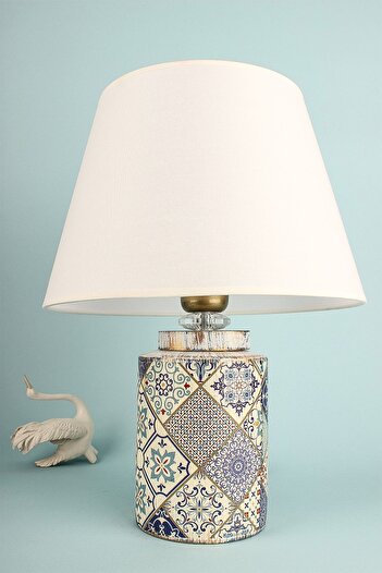 Hmydesign White Ceramic Lampshade - Lent Patterned, Handmade