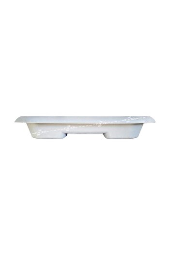 ToXA Saksı Tabağı 47cm Serinova Hisar No5 Tabak Gri Beyaz Altlığı Plastik Alt Su Haznesi Altlık