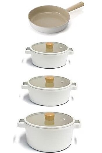 NEOFLAM Fika 7 Piece Aluminum Casting Pot and Pan Set with Lid 18t22t24t26