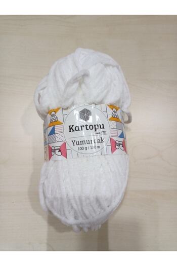 Kartopu Yumurcak Velvet Yarn 100 Gr 1 Piece K010 White