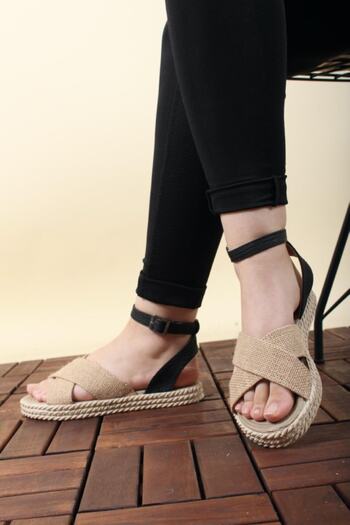 Oksit Florin 565 Straw Thick Sole Women's Sandals