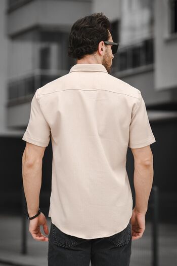 Oksit Ανδρικό κοντομάνικο πουκάμισο Trc 2808 Autoban Fabric Slim Lycra