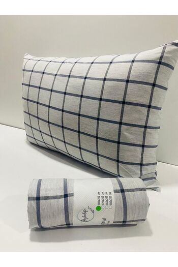 uykulife home collection Uykulife Gray Black Single Elastic Striped Sheet Set