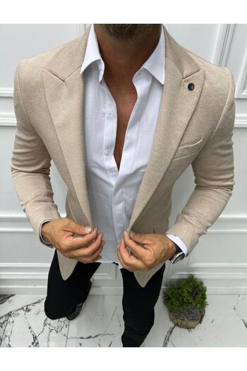 leonmen Italian Style Slimfit Slim Fit Men's Blazer Single Jacket