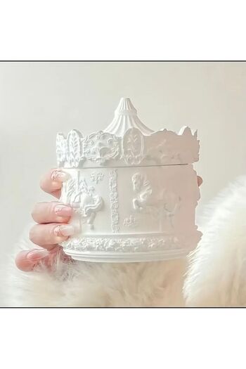evdeki atölyem Decorative Carousel Model Box with Lid
