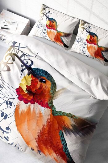 PerlaSera 3D Custom Design - Double Cotton Satin Duvet Cover Set, Sarcastic Bird