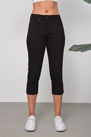 Era Lisa High Waist Classic Lycra Linen Large Size Capri