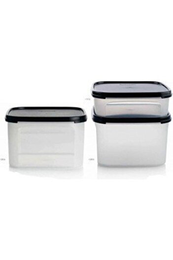 Tupperware Modular Dry Food Storage Set 3 Pieces Black