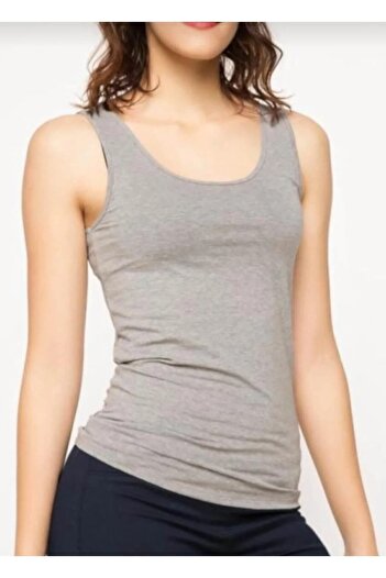 Tutku Entaha Women's Ribbed Thick Strap Undershirt 6 Pcs