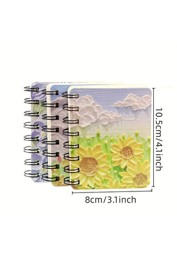 Siriderya Mini Unlined Cute Notebook A7 Spiral Student Notebook Pocket Notepad Portable Daily Notebook
