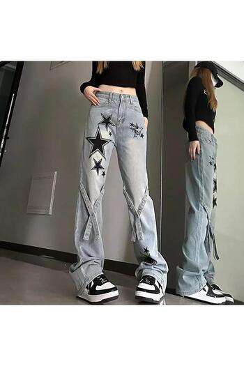 Touz Moda Φαρδύ Boyfriend παντελόνι με ψηλόμεσο αστέρι