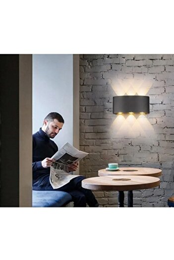 Hero Led Hl-5601 9w 6'lı Çift Yönlü Duvar Aplik Tepegöz Aplik Amber Dekoratif Lamba