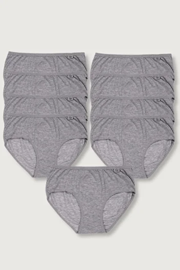 Tutku Women's Gray 9 Pack Lycra Bato Panties ELF568T0924CCM9