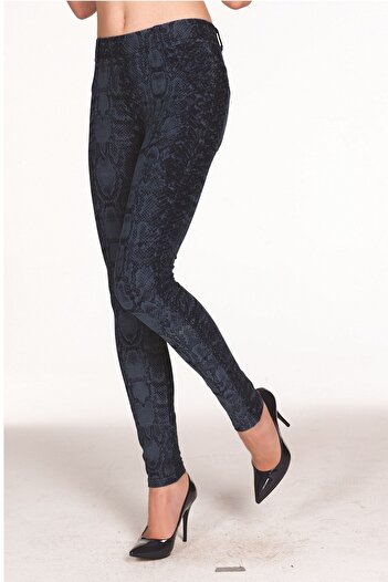 FSM1453 Kadın Pamuklu Dark Blue Jean Pantolon Tayt - 4730