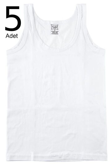 Tutku Boy's White 5-Pack Tank Top ELF568TUT0124CCM5