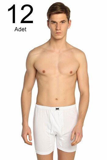 Tutku Men's White 12 Pack Combed Cotton Underpants ELF568T0110CCM12